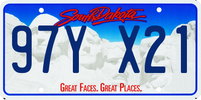 SD license plate 97YX21
