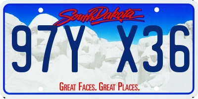 SD license plate 97YX36
