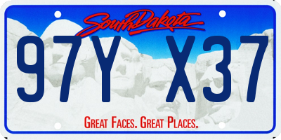 SD license plate 97YX37