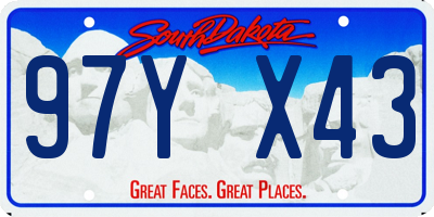 SD license plate 97YX43