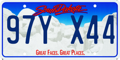 SD license plate 97YX44