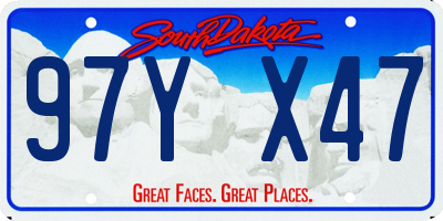 SD license plate 97YX47