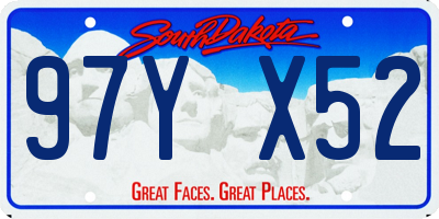 SD license plate 97YX52