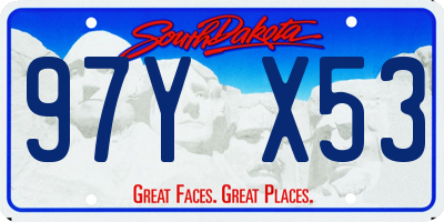 SD license plate 97YX53
