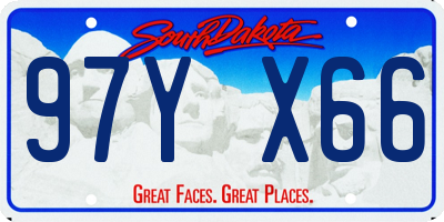 SD license plate 97YX66