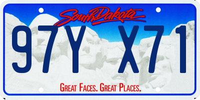SD license plate 97YX71