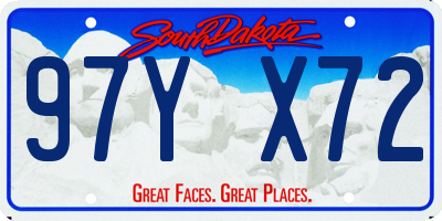 SD license plate 97YX72