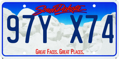 SD license plate 97YX74