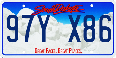 SD license plate 97YX86