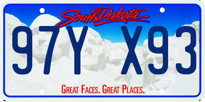 SD license plate 97YX93