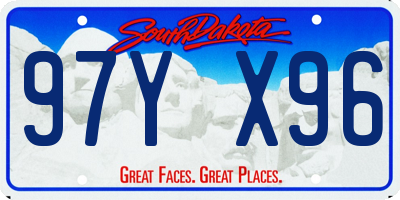SD license plate 97YX96