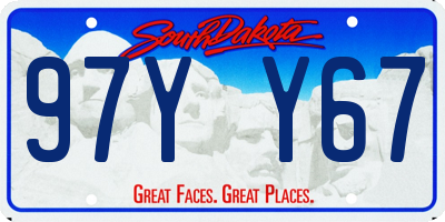 SD license plate 97YY67