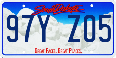 SD license plate 97YZ05