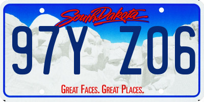 SD license plate 97YZ06