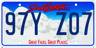 SD license plate 97YZ07