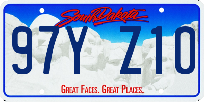 SD license plate 97YZ10