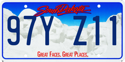 SD license plate 97YZ11