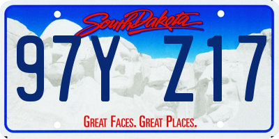 SD license plate 97YZ17
