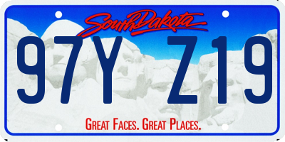 SD license plate 97YZ19