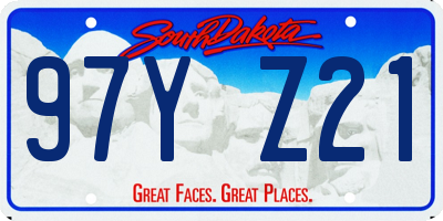 SD license plate 97YZ21