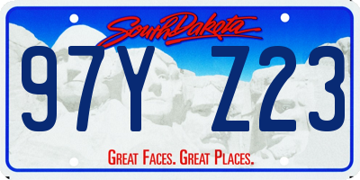 SD license plate 97YZ23