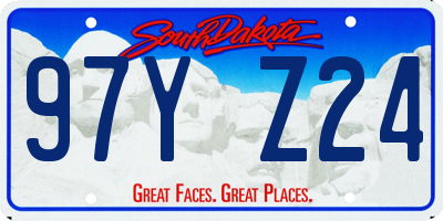 SD license plate 97YZ24