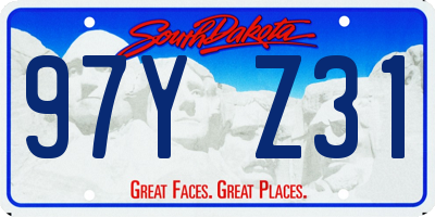 SD license plate 97YZ31