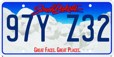 SD license plate 97YZ32