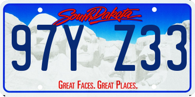 SD license plate 97YZ33