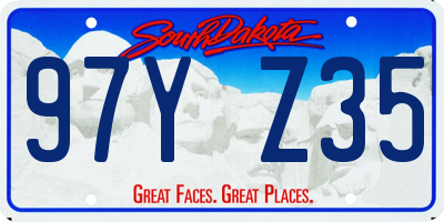 SD license plate 97YZ35