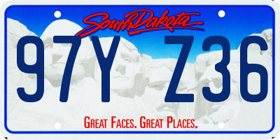 SD license plate 97YZ36