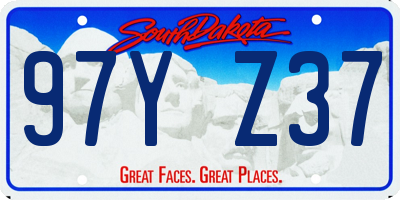 SD license plate 97YZ37