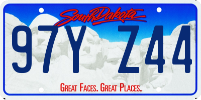 SD license plate 97YZ44