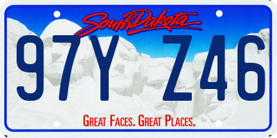 SD license plate 97YZ46
