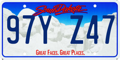 SD license plate 97YZ47