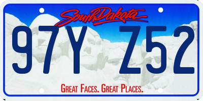 SD license plate 97YZ52