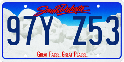 SD license plate 97YZ53