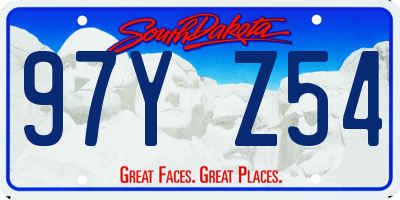 SD license plate 97YZ54
