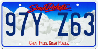 SD license plate 97YZ63