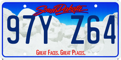SD license plate 97YZ64