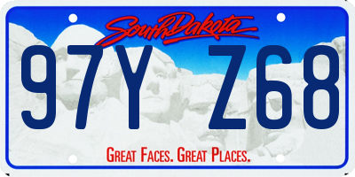 SD license plate 97YZ68
