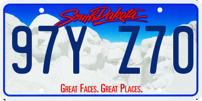 SD license plate 97YZ70