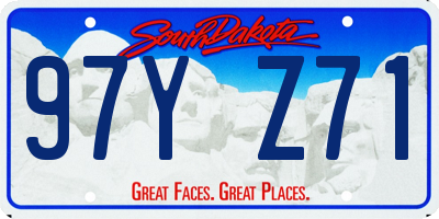 SD license plate 97YZ71