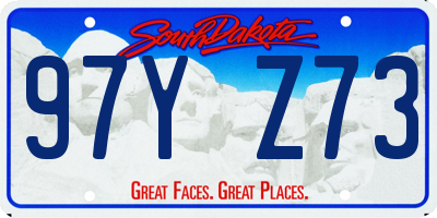 SD license plate 97YZ73
