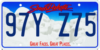 SD license plate 97YZ75
