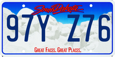 SD license plate 97YZ76