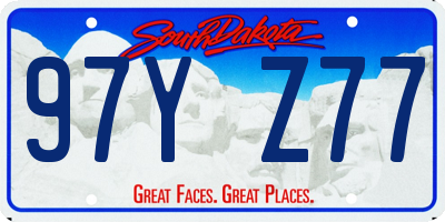 SD license plate 97YZ77