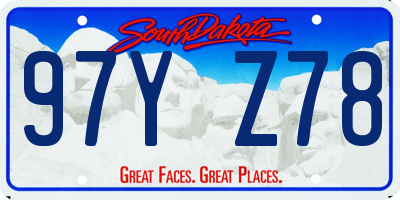 SD license plate 97YZ78