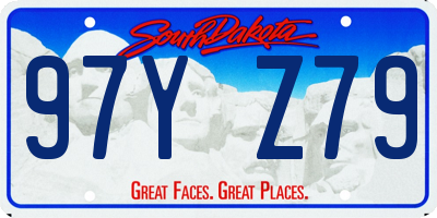 SD license plate 97YZ79