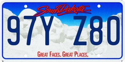 SD license plate 97YZ80